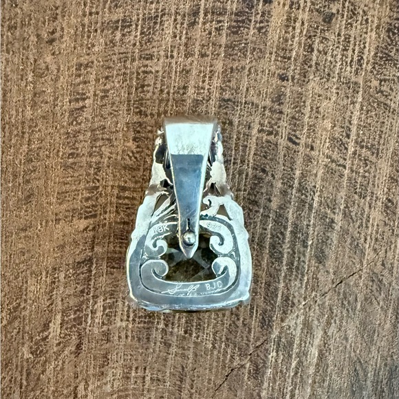 Samuel B Citrine / Quartz Sterling Silver / 18K Enhancer Necklace Pendant - Picture 6 of 9